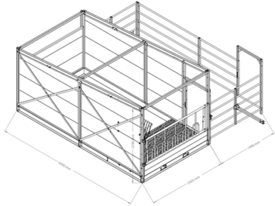 technische tekening groepshok met uitloop technische tekening groepshok met uitloop